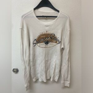 LuCKY BRAND Shamrock Racing Waffle Knit Shirt (L)